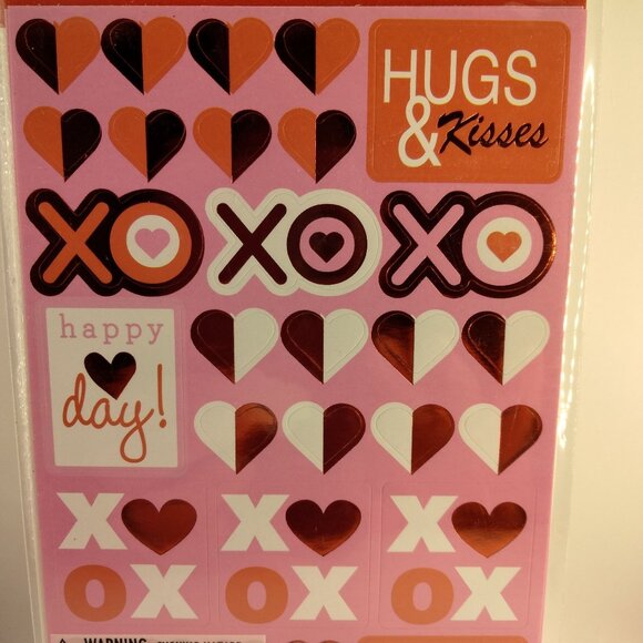 Hugs Kisses XO Stickers 99 Valentines Day Craft Reward Party American Greetings - Picture 4 of 5